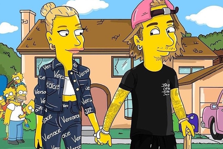 &iexcl;Justin y Hailey fueron simpsonizados!
