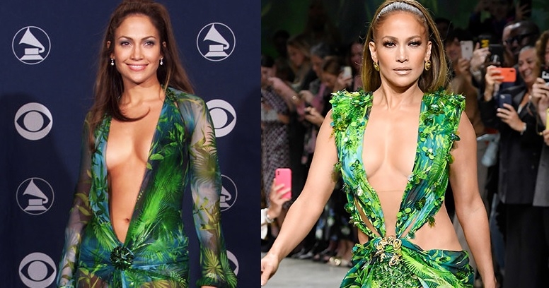 Jennifer L&oacute;pez volvi&oacute; a usar el ic&oacute;nico vestido Versace de los Grammy 2000
