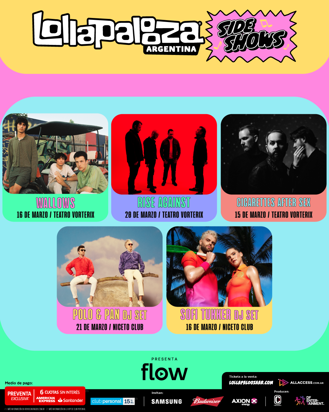 LOLLAPALOOZA ANUNCIA LOS SIDESHOWS PARA SU EDICI&Oacute;N 2023