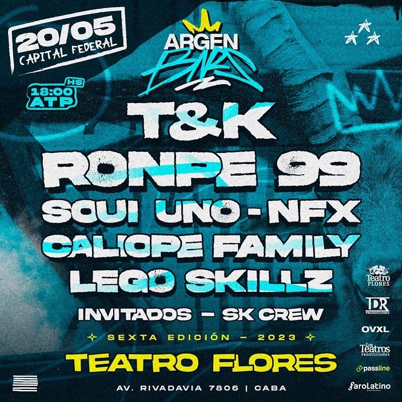 ARGENBARS: el festival de Rap y Hip Hop que recorre el pa&iacute;s llega al Teatro Flores