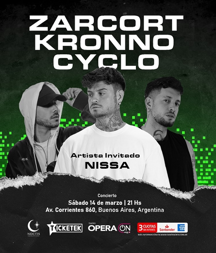 ZARCORT, KRONNO y CYCLO llegan al Teatro &Oacute;pera